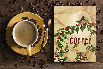 Coffee with watercolor