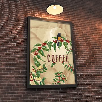 Coffee with watercolor